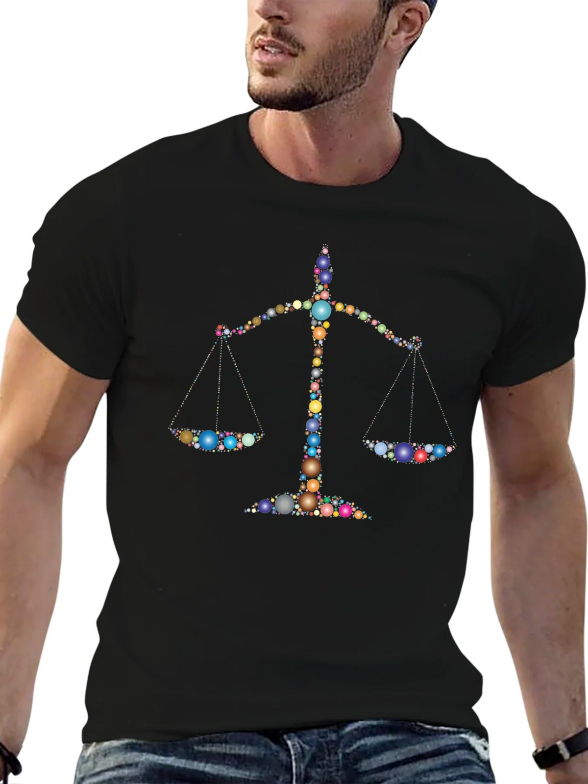 Scales of Justice Colorful Bubble Design T-Shirt product image 6