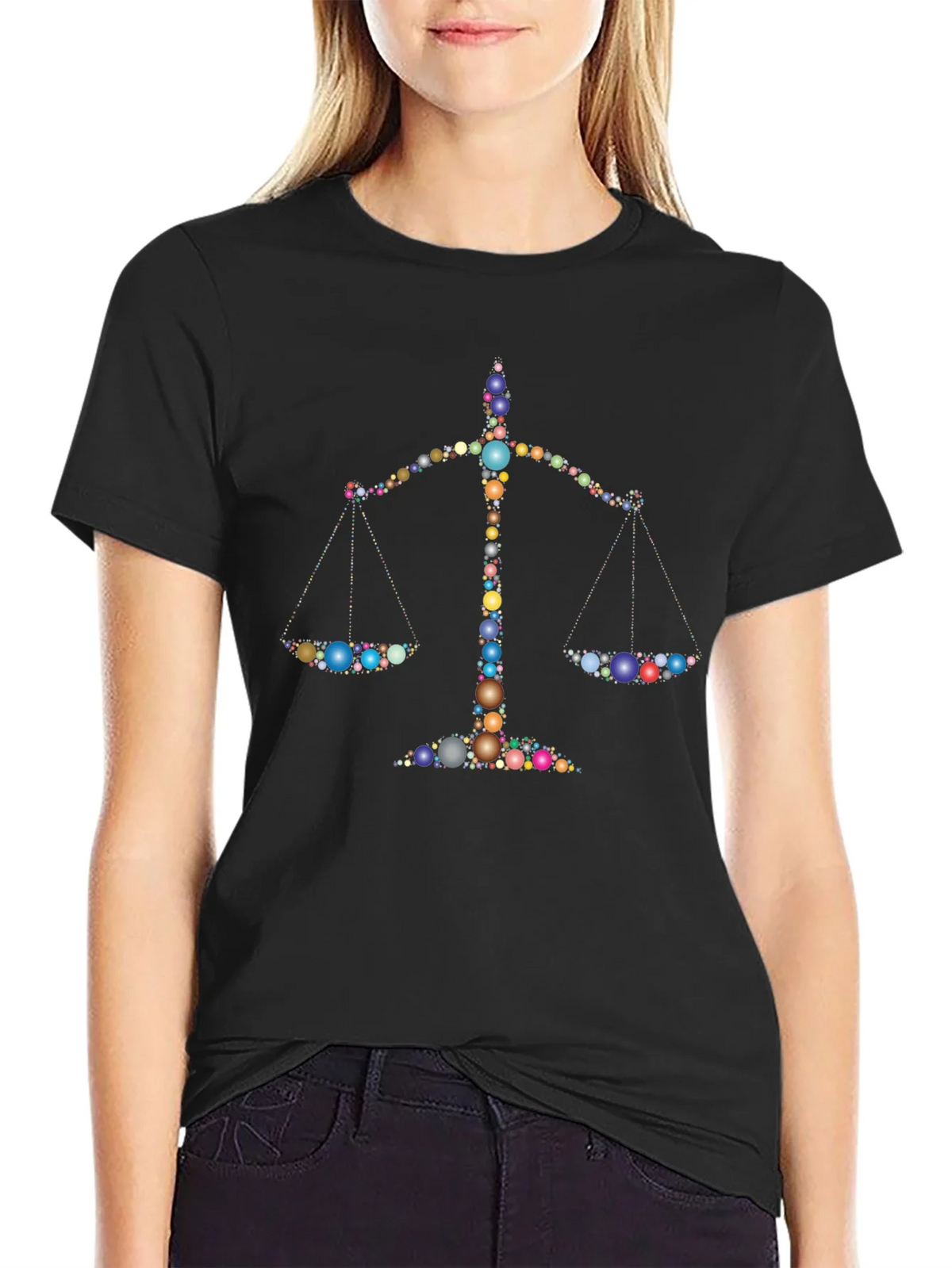 Scales of Justice Colorful Bubble Design T-Shirt product image 2