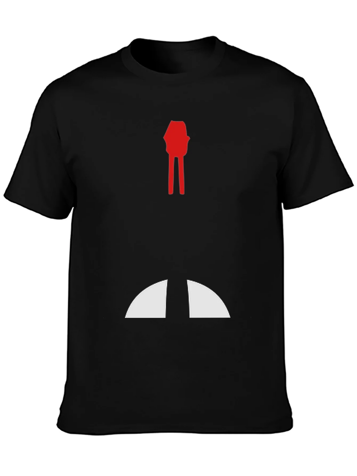 Abstract Red & White Graphic Print Black T-Shirt product image 3