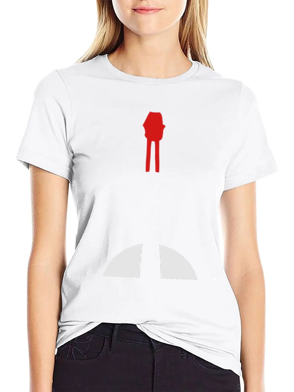 Abstract Red & White Graphic Print Black T-Shirt product image 5
