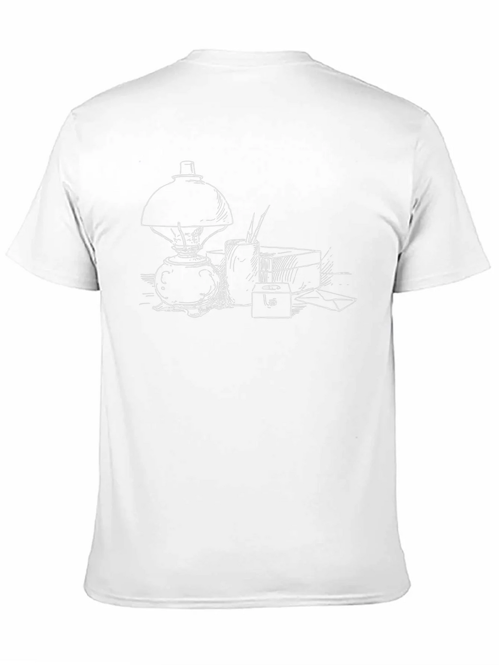 Artistic Sketch T-Shirt - Classic Lamp and Drawing Tools product image 10