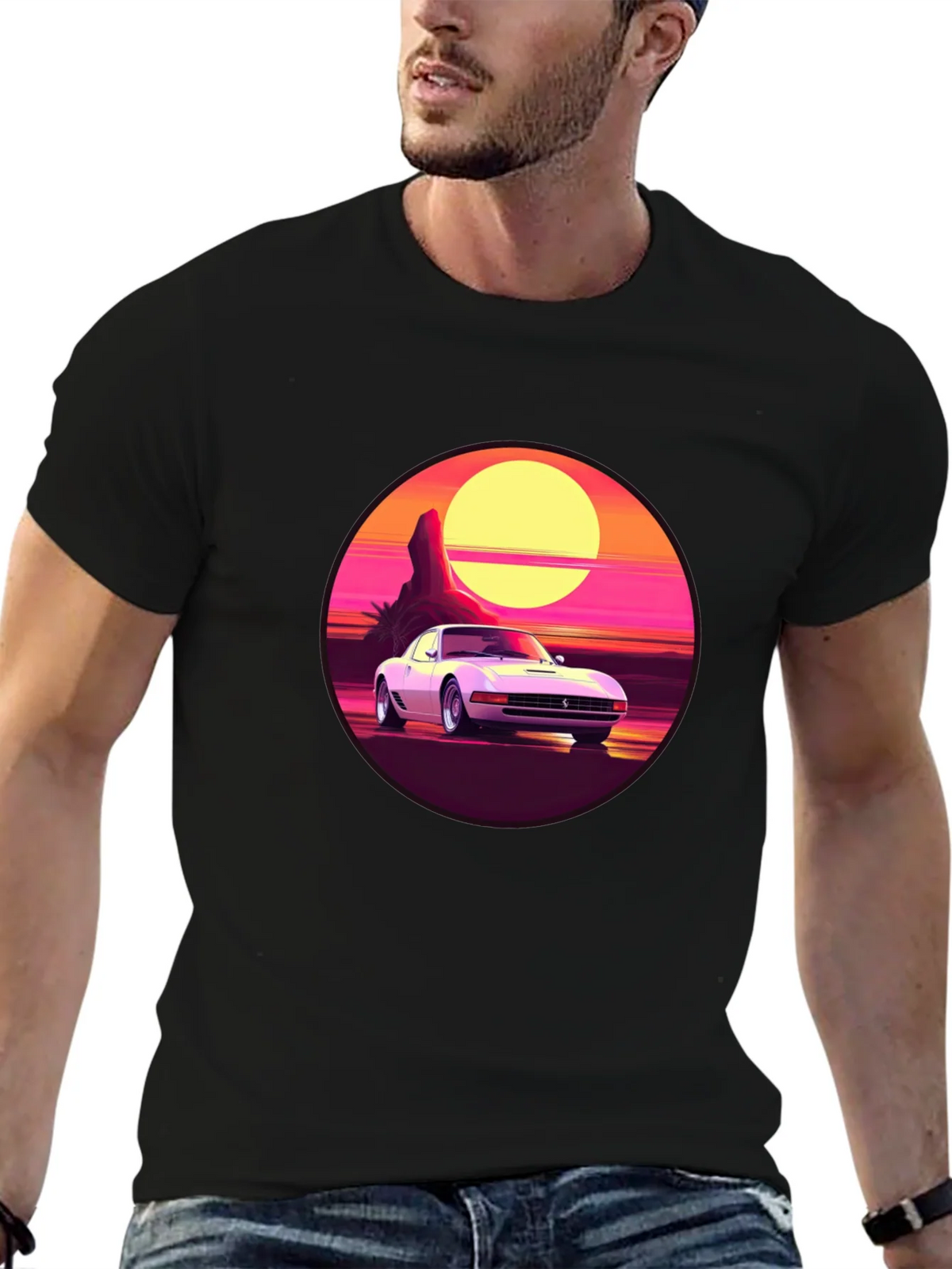 Retro Car Graphic Tee - Sunset Vibes product image 6