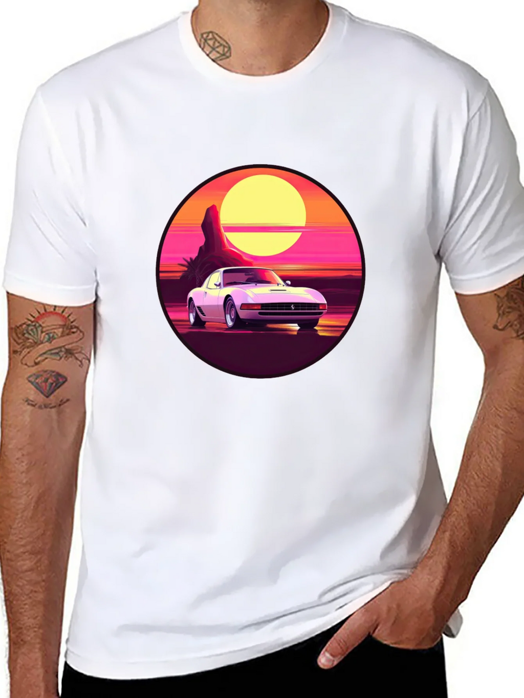 Retro Car Graphic Tee - Sunset Vibes product image 7
