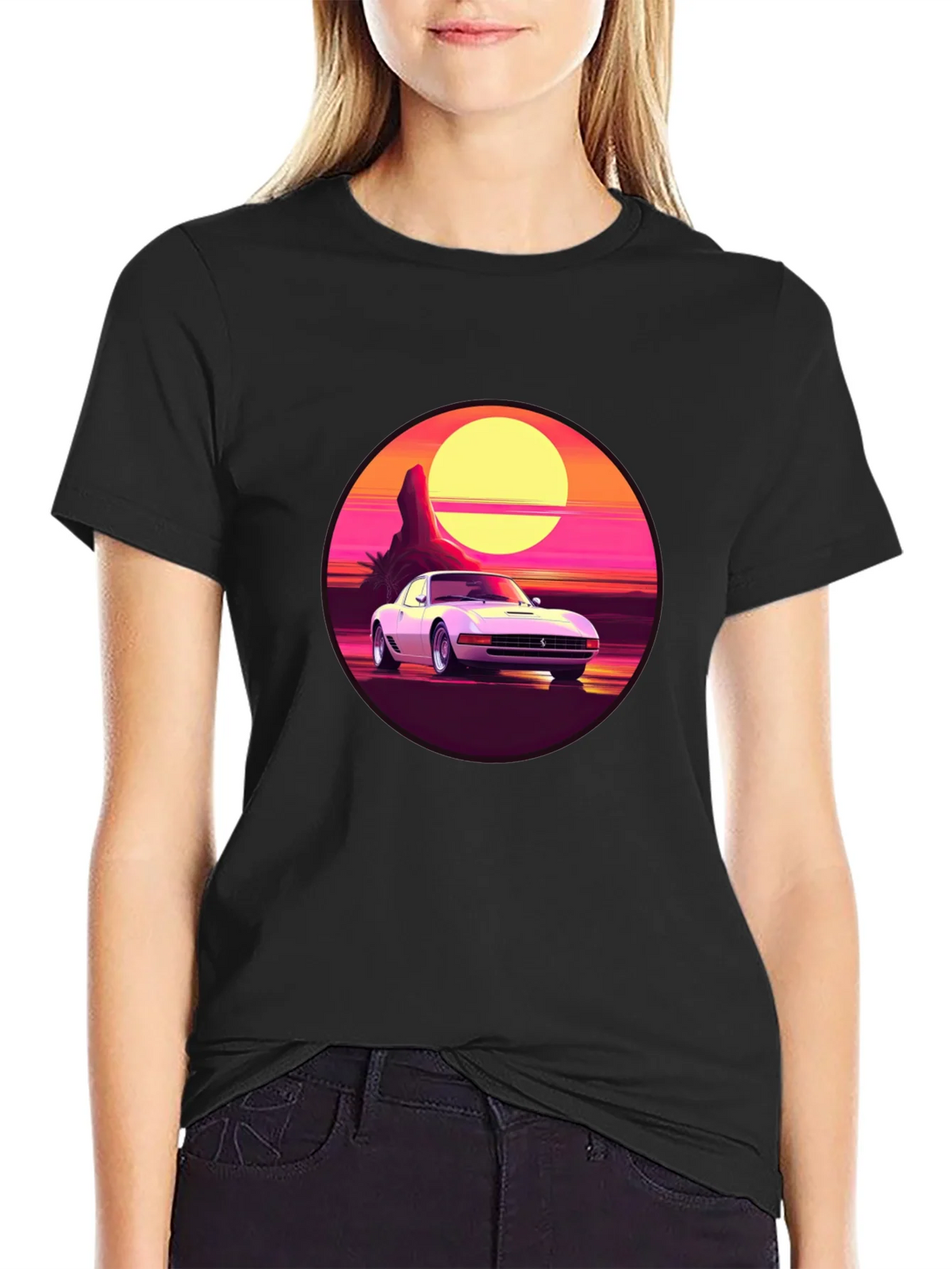 Retro Car Graphic Tee - Sunset Vibes product image 2