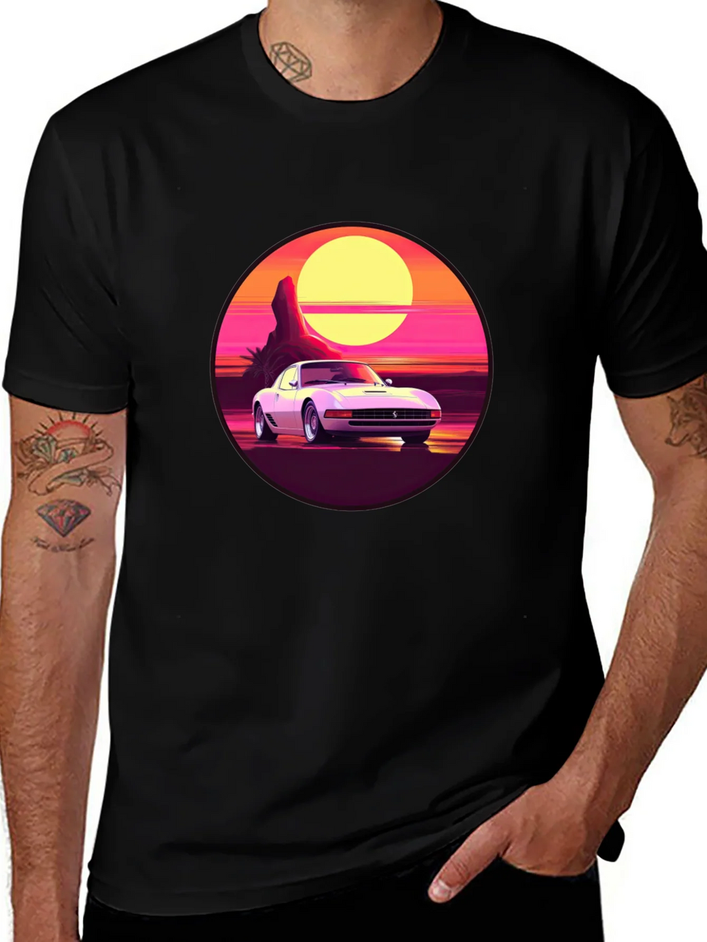 Retro Car Graphic Tee - Sunset Vibes product image 1