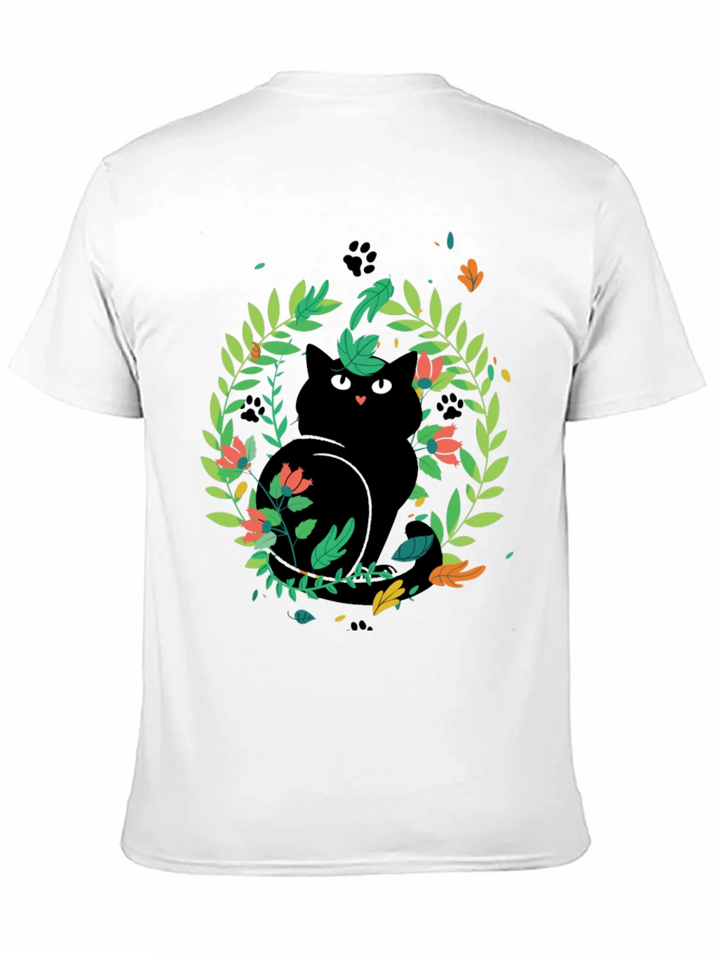 Black Cat Floral Wreath T-Shirt product image 10