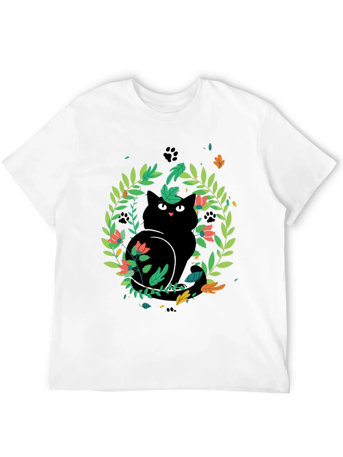 Black Cat Floral Wreath T-Shirt product image 11
