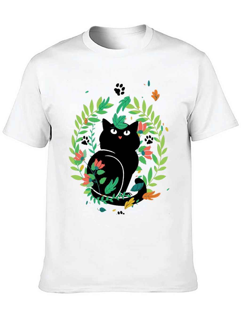 Black Cat Floral Wreath T-Shirt product image 9