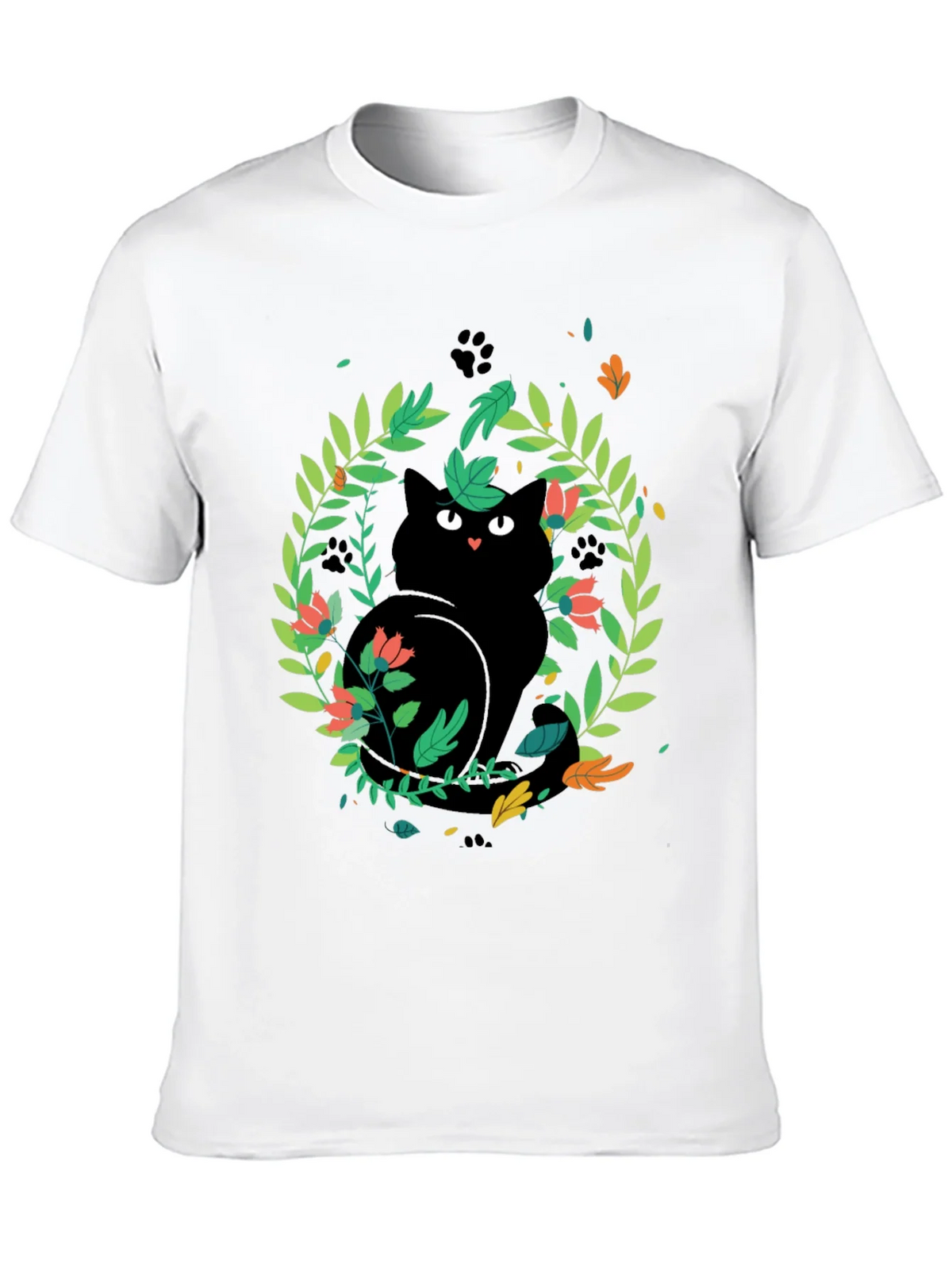 Black Cat Floral Wreath T-Shirt product image 9