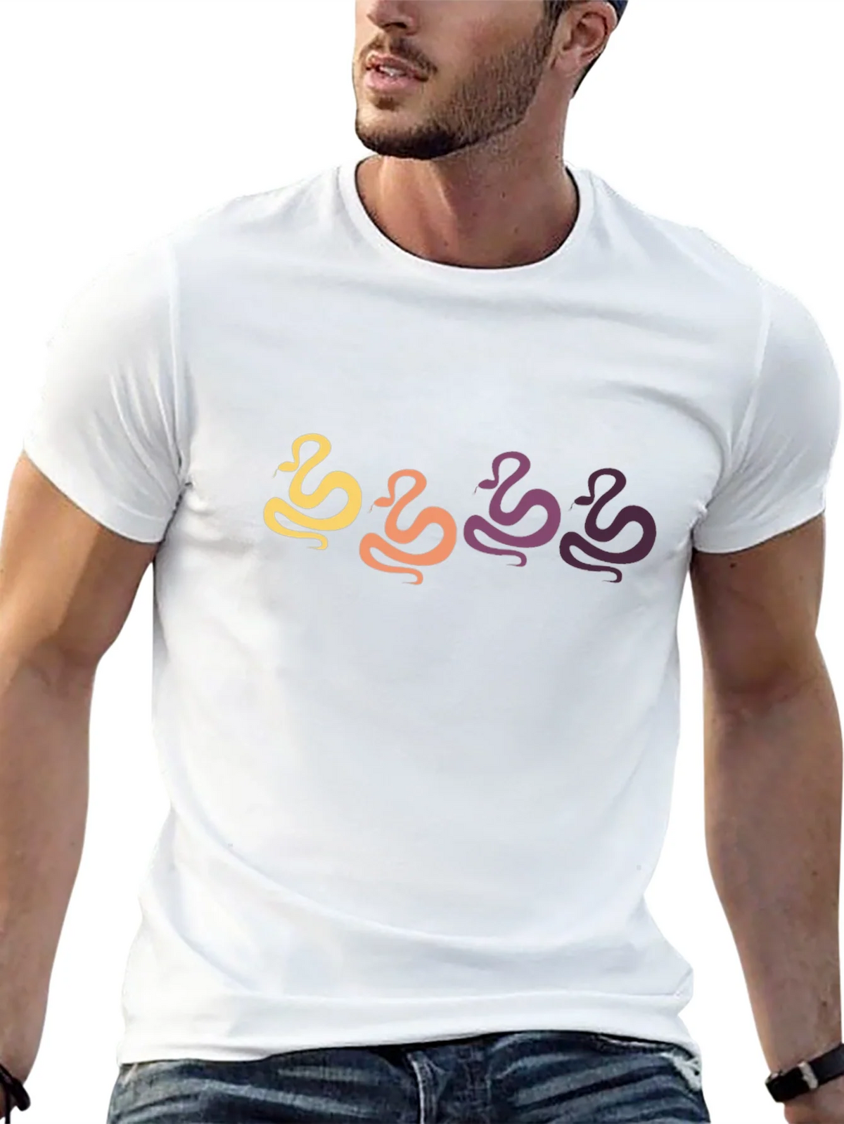 Retro Snake Graphic Black T-Shirt product image 12