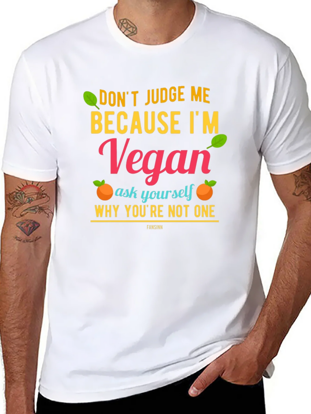 Vegan Statement T-Shirt - Judge Me Not Join Me! product image 5