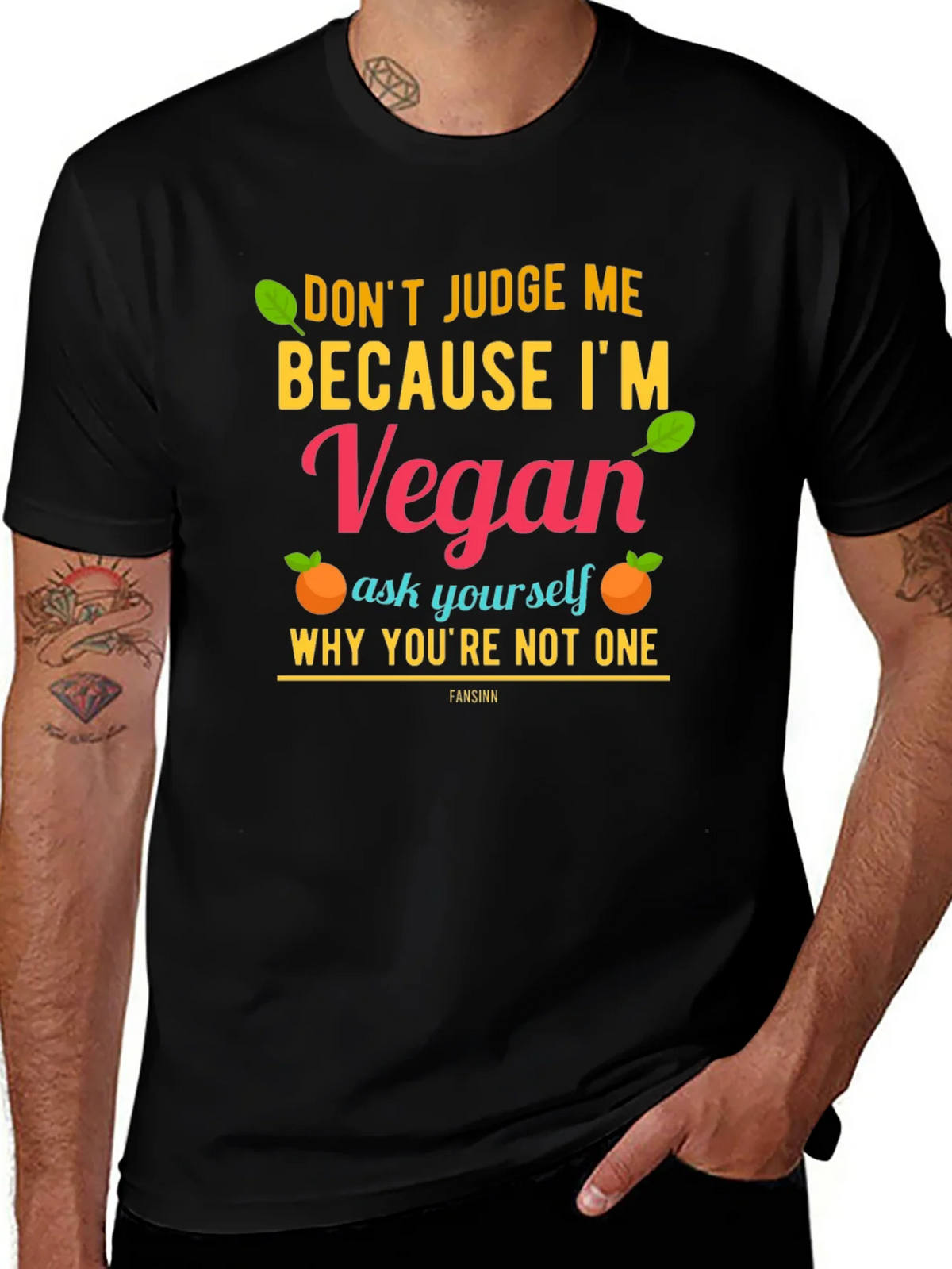 Vegan Statement T-Shirt - Judge Me Not Join Me! product image 1