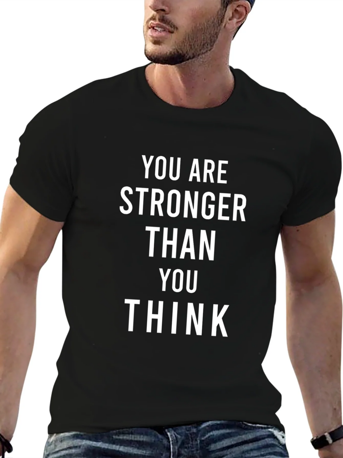 Inspirational You Are Stronger Black T-Shirt product image 5