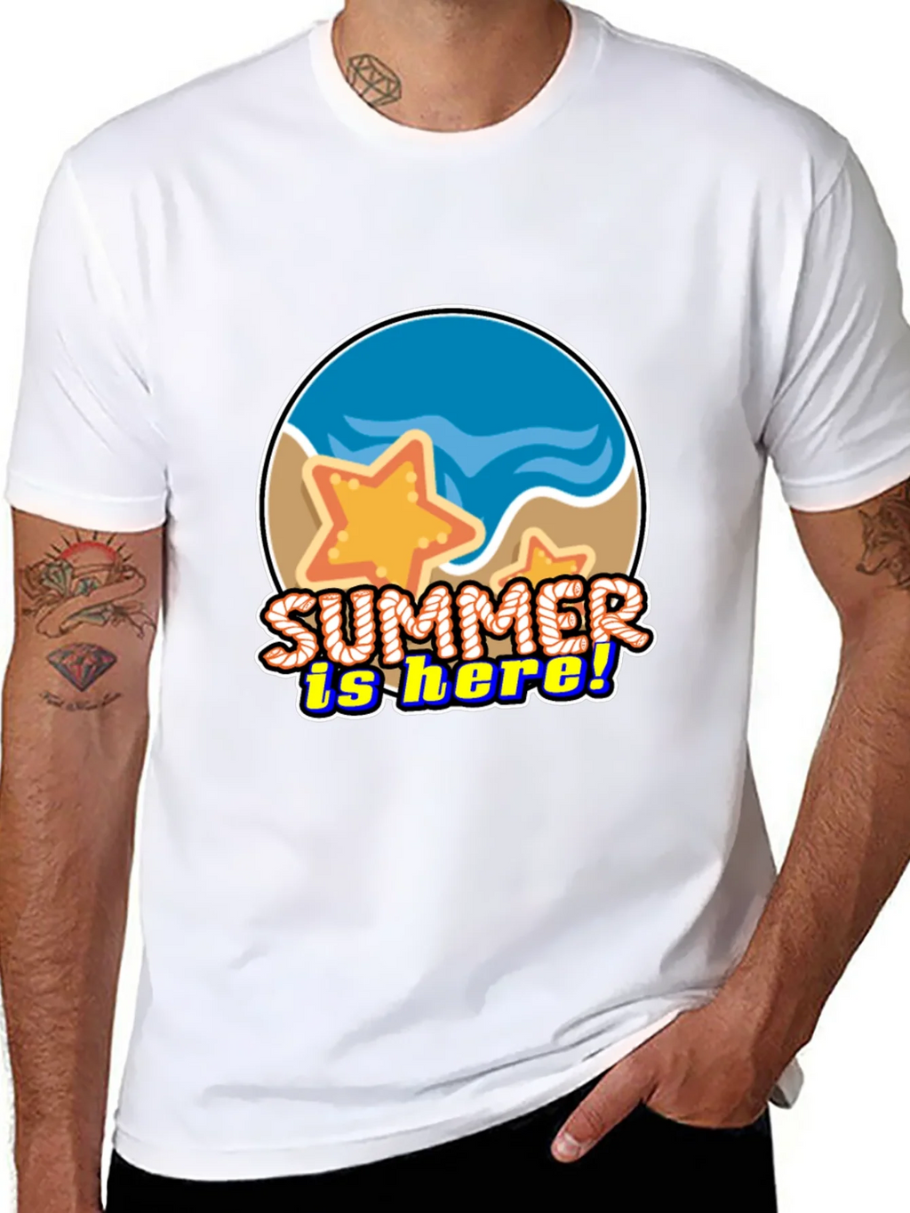 Summer is Here! Graphic T-Shirt - Beach Starfish Design product image 6