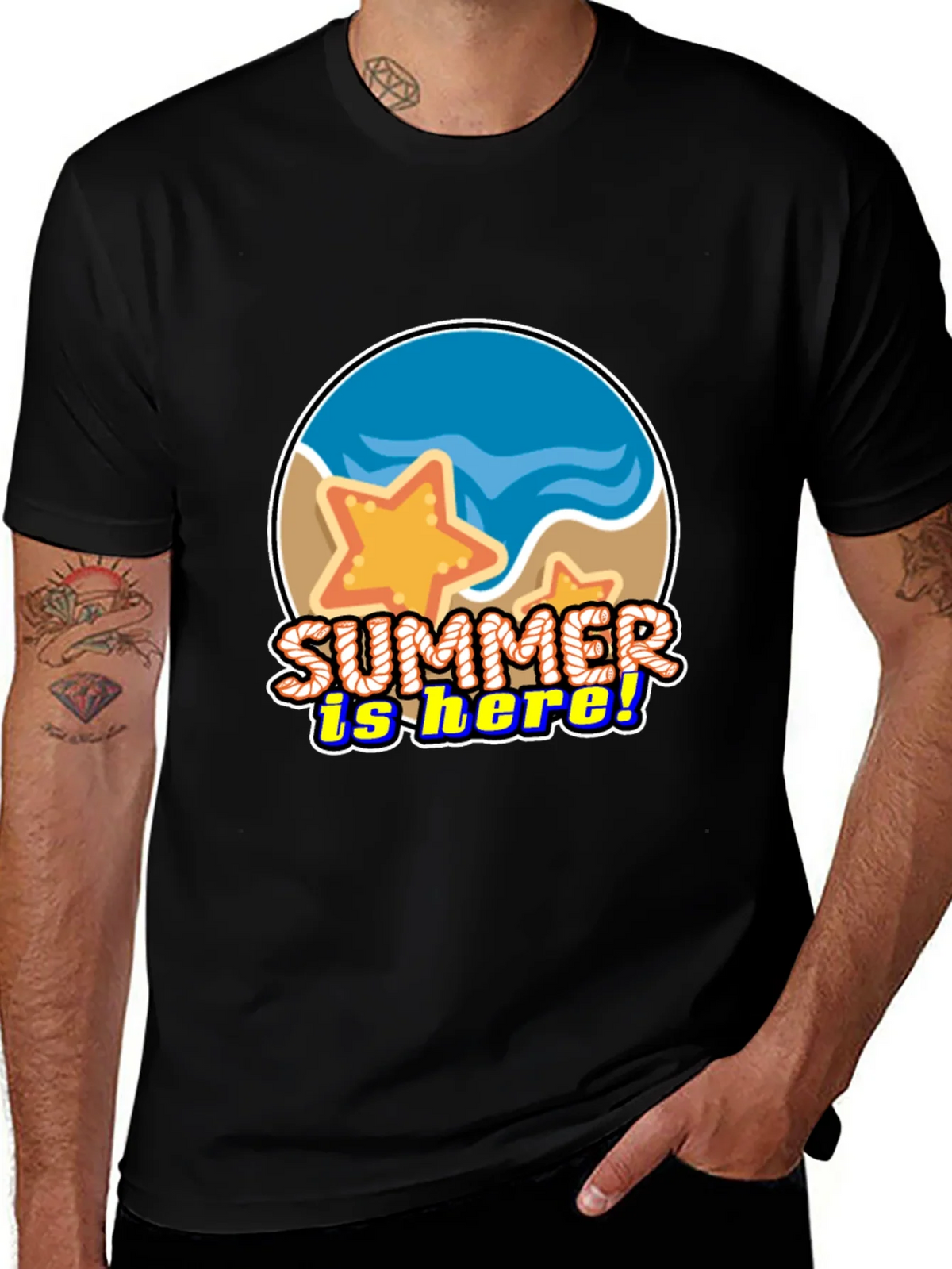 Summer is Here! Graphic T-Shirt - Beach Starfish Design product image 1