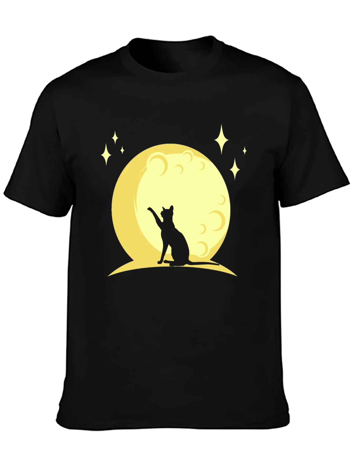 Black Cat Moon Graphic T-Shirt product image 3