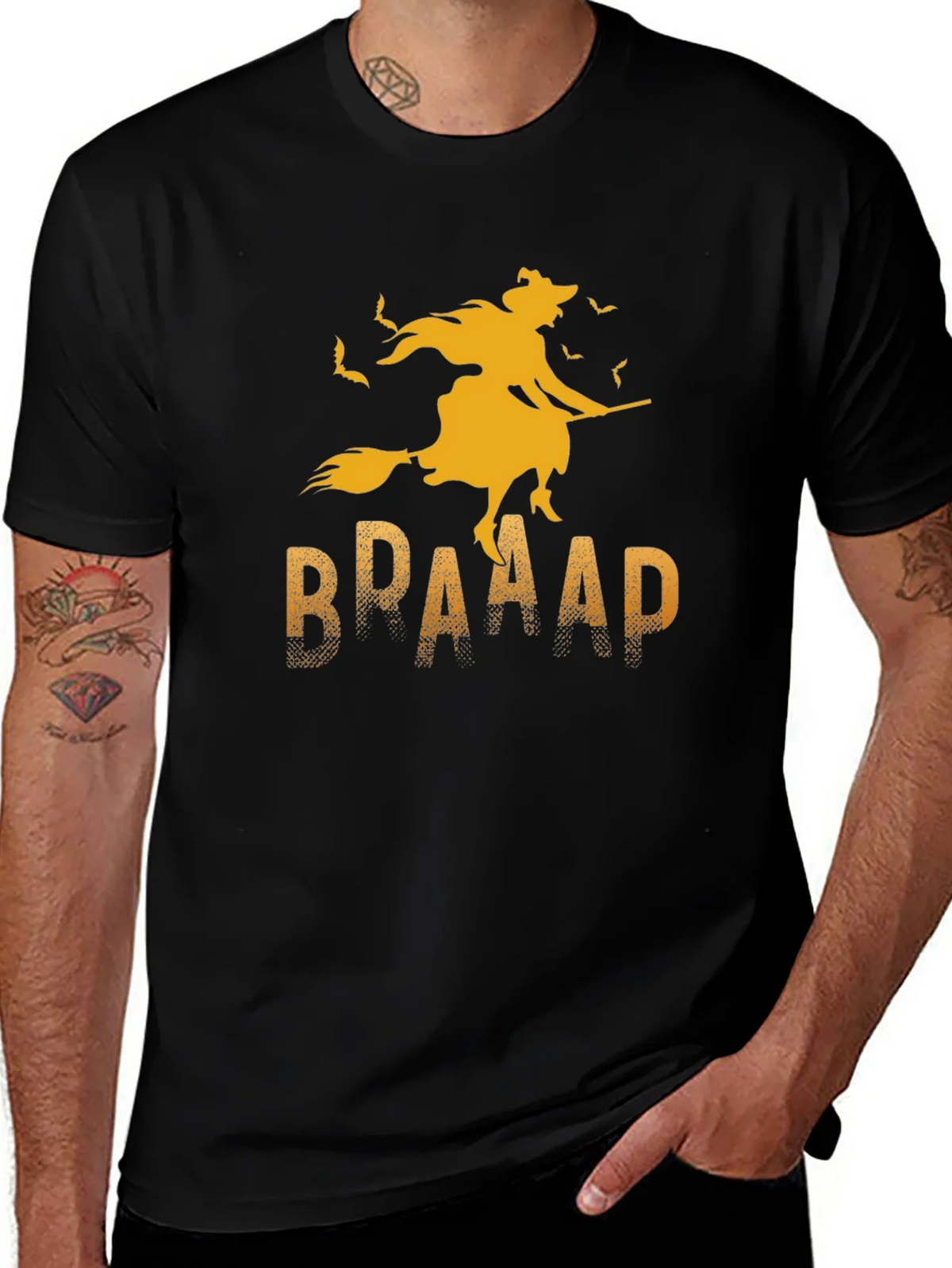 Halloween Witch T-Shirt - BRAAAP Broomstick Design product image 1