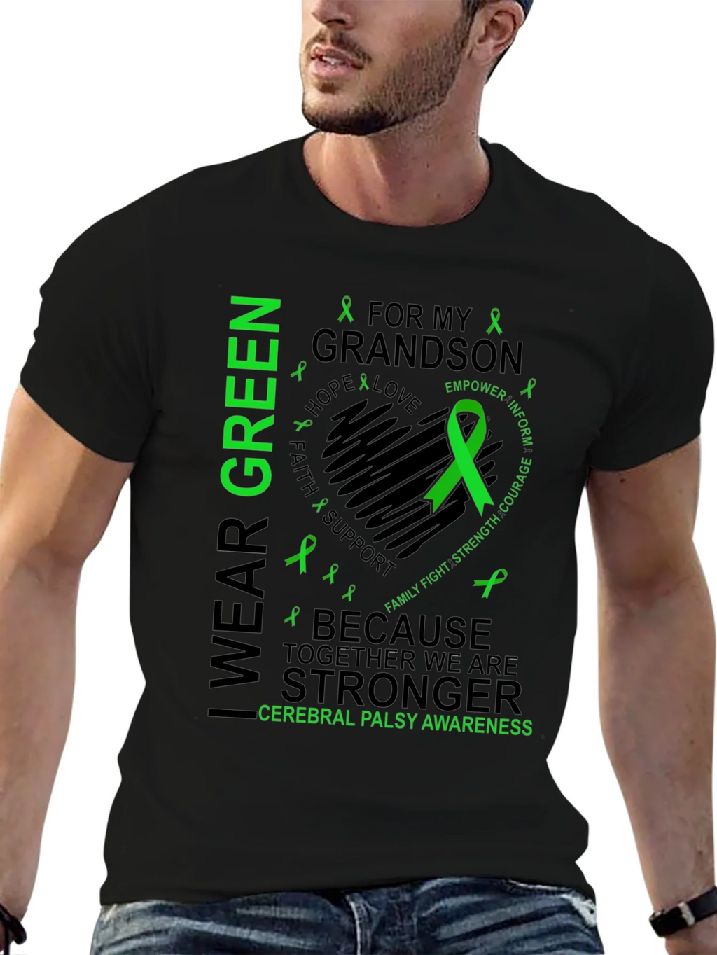 I Wear Green for My Grandson Cerebral Palsy Awareness product image 6