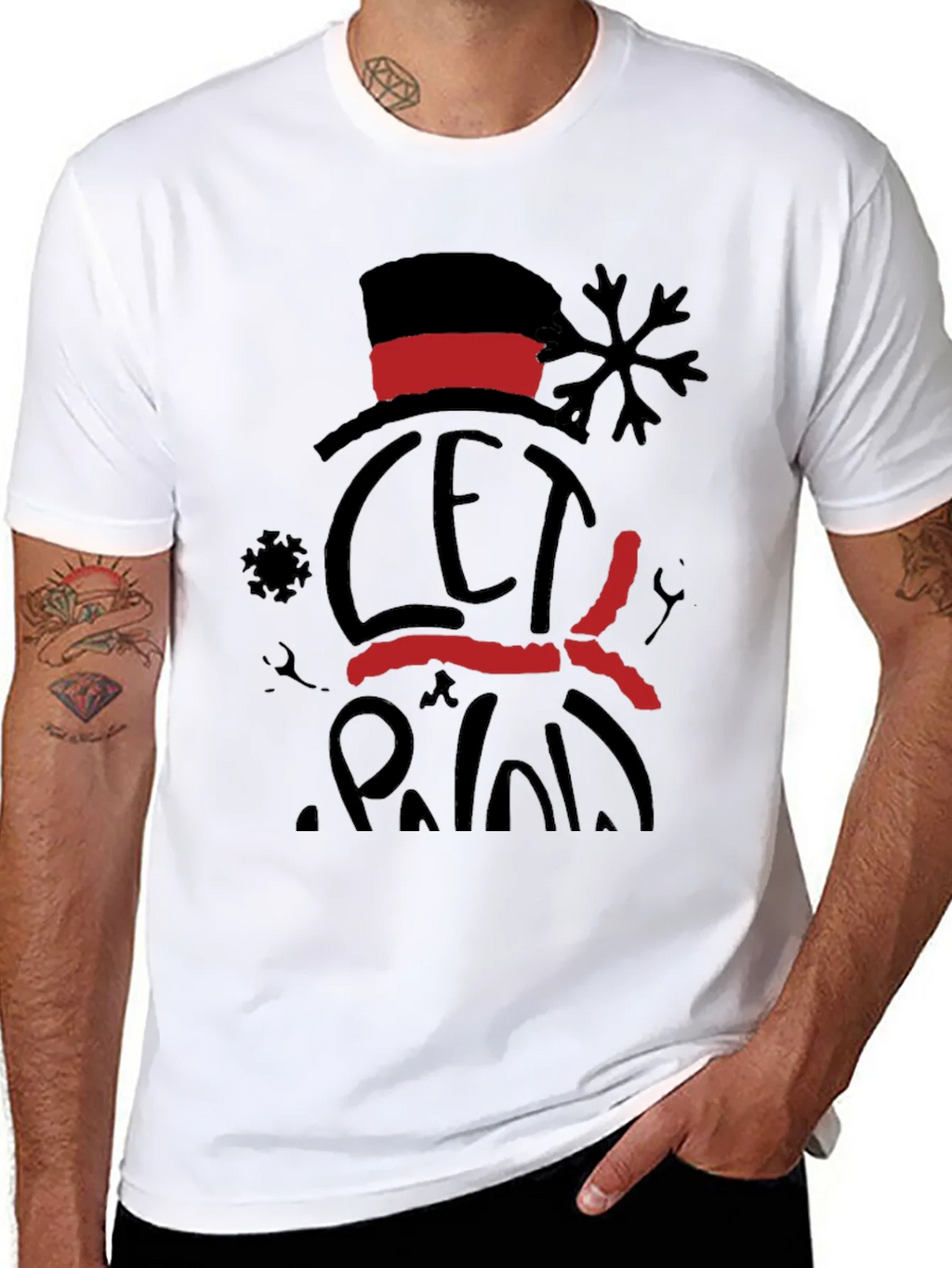 Festive Snowman Graphic Tee - Let it Snow product image 6
