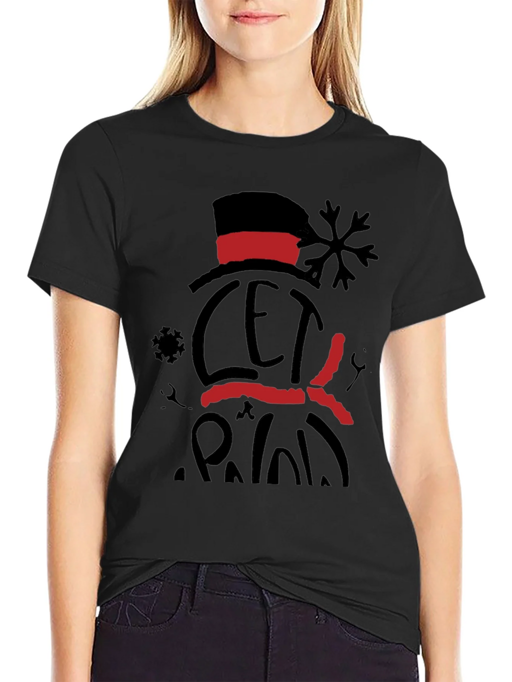 Festive Snowman Graphic Tee - Let it Snow product image 2
