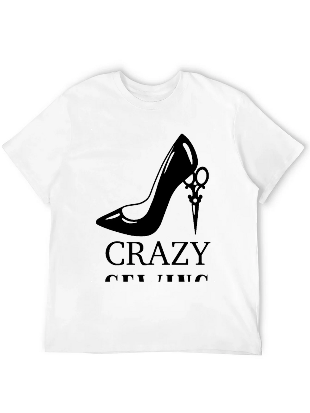 Stylish Black Graphic Tee - High Heel & Scissors Design product image 6