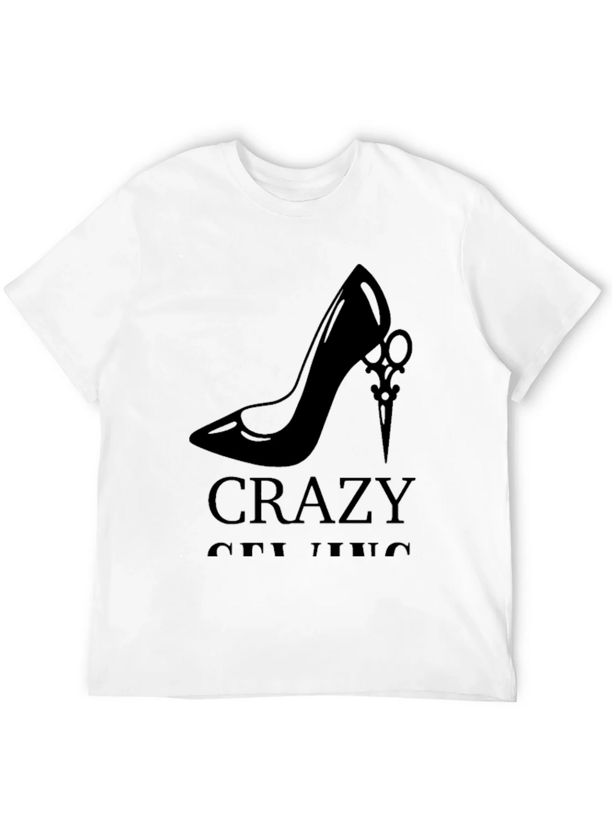 Stylish Black Graphic Tee - High Heel & Scissors Design product image 6