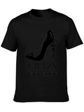Stylish Black Graphic Tee - High Heel & Scissors Design product image 1