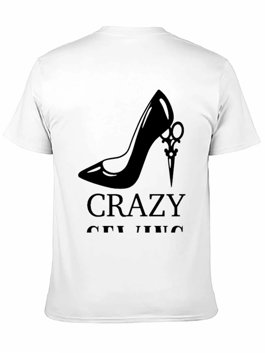 Stylish Black Graphic Tee - High Heel & Scissors Design product image 5