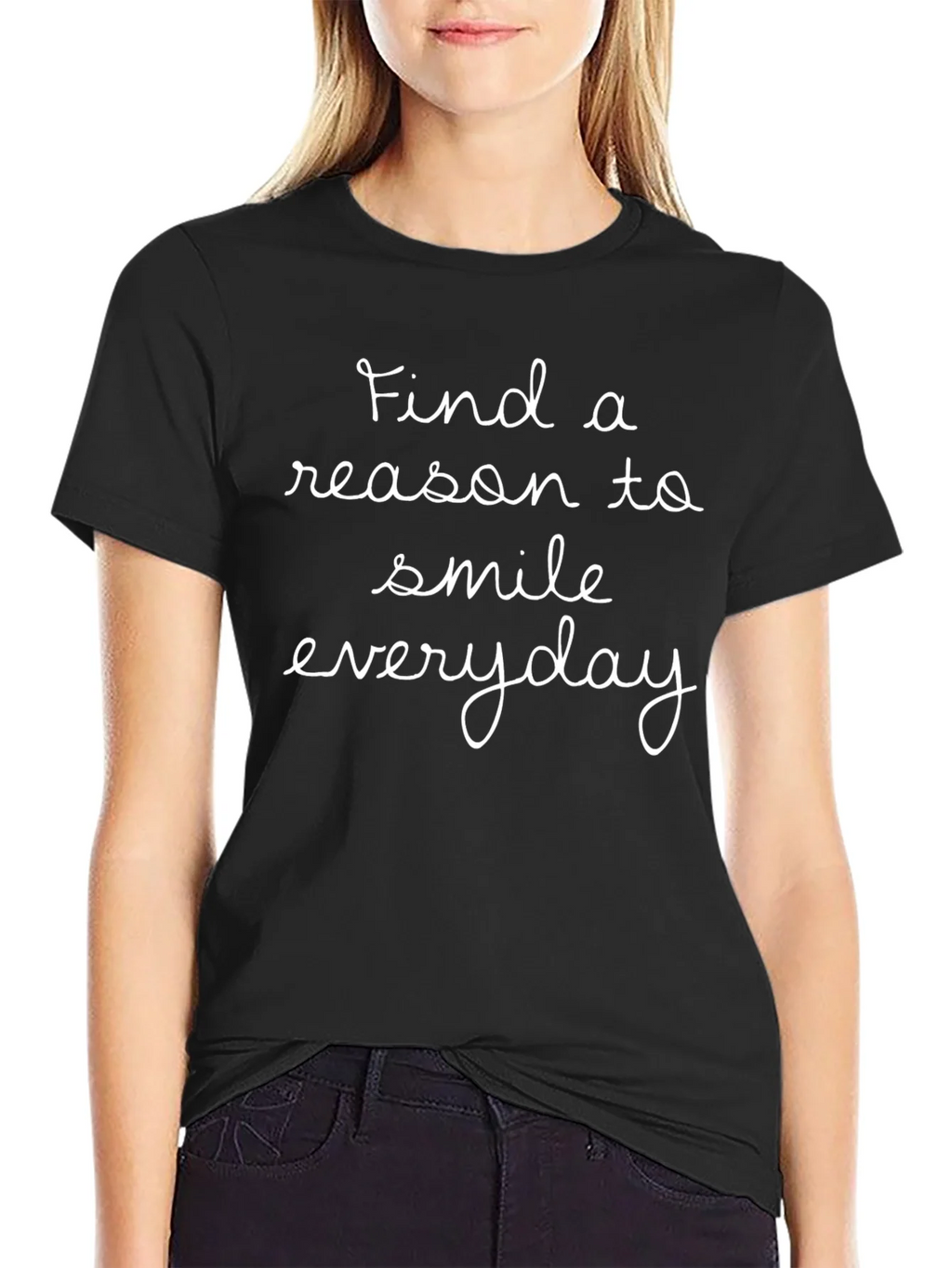 Inspirational Everyday Smile Black T-Shirt product image 2