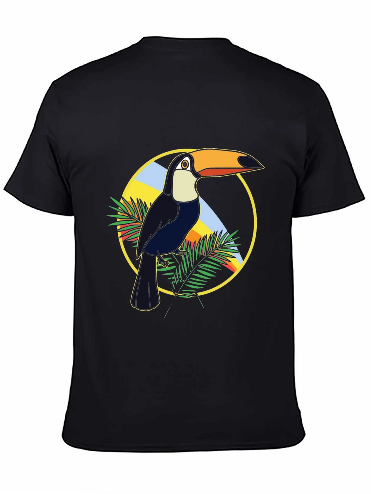 Tropical Toucan Graphic Tee - Black Cotton T-Shirt product image 4