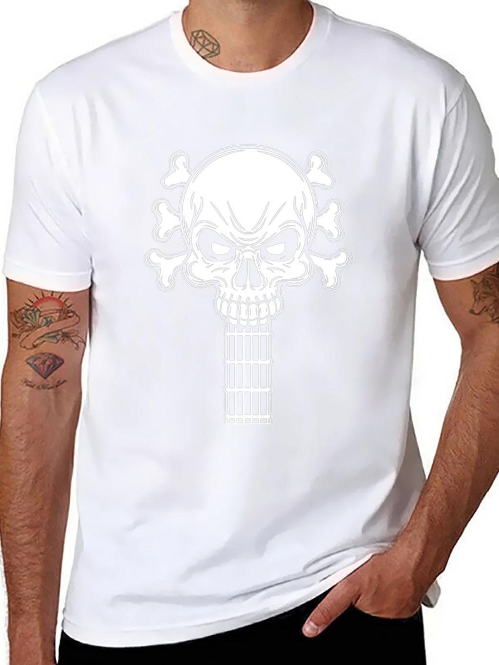 Skull & Bones Guitar Cage T-Shirt - Black product image 7