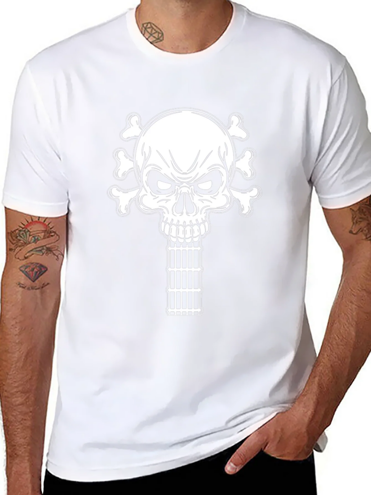 Skull & Bones Guitar Cage T-Shirt - Black product image 7