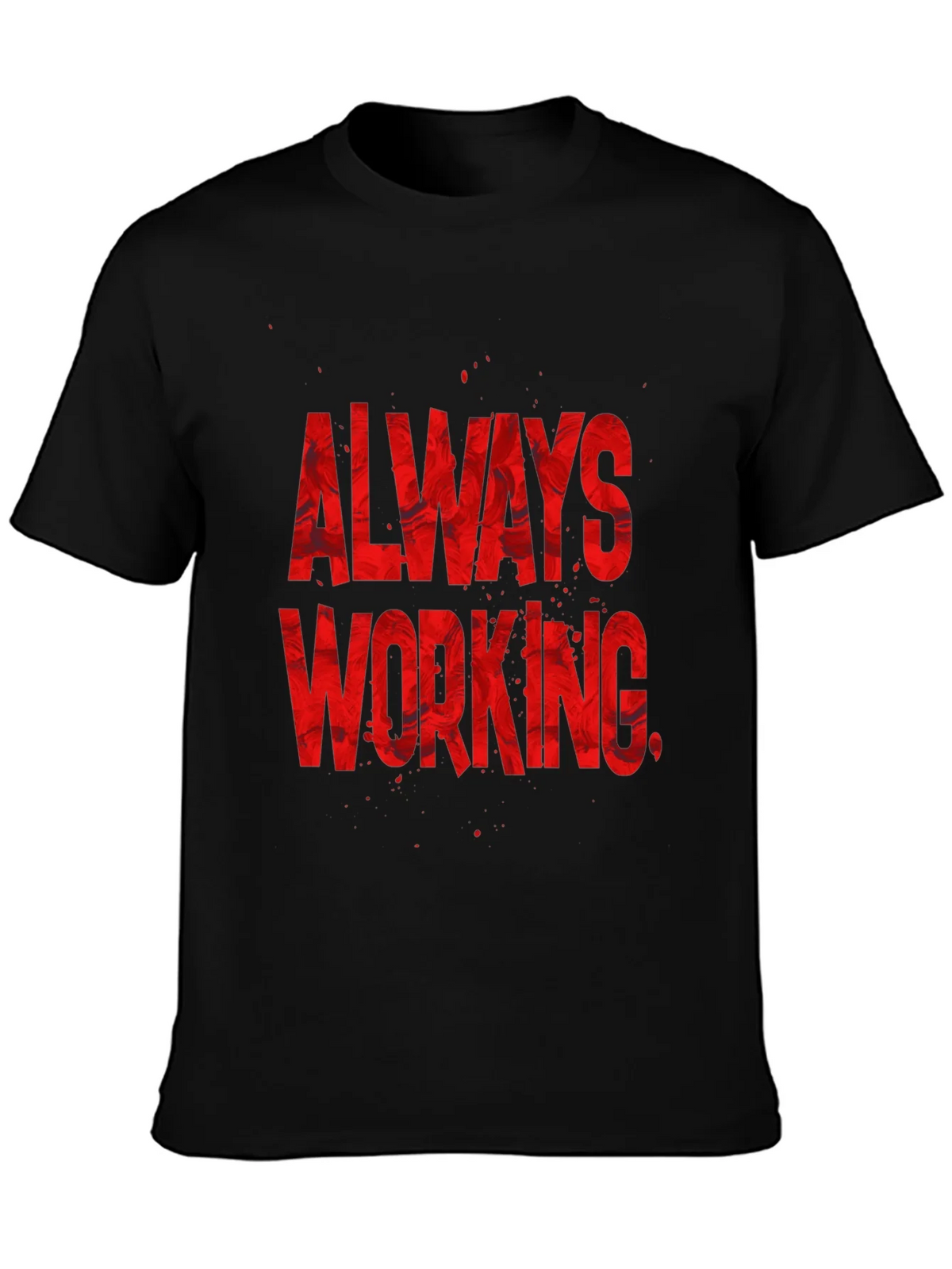 Always Working Graphic Tee - Black Cotton Blend product image 3