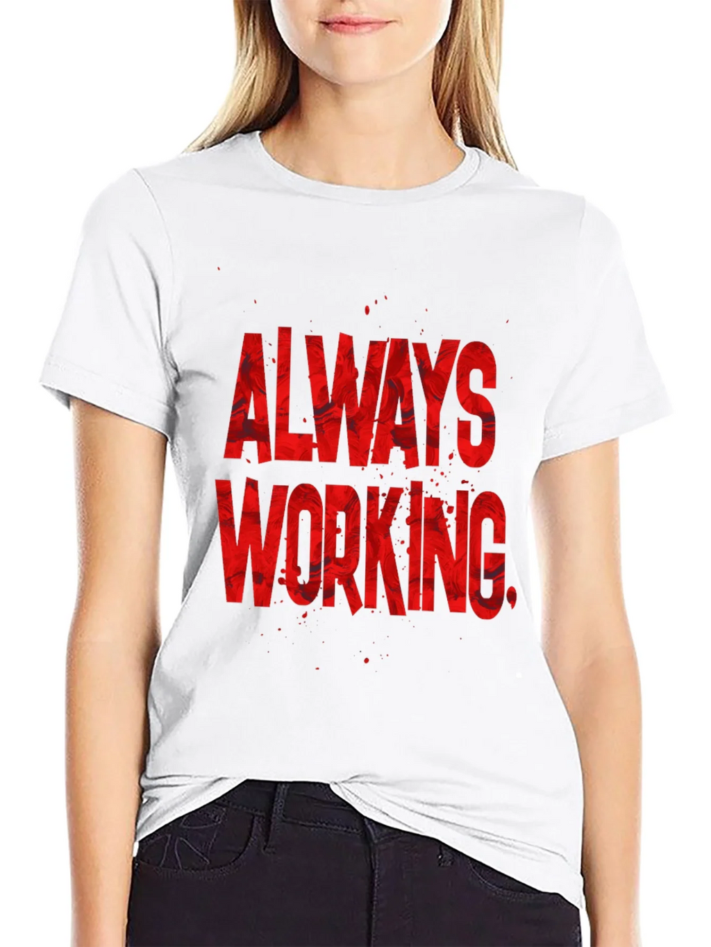 Always Working Graphic Tee - Black Cotton Blend product image 8
