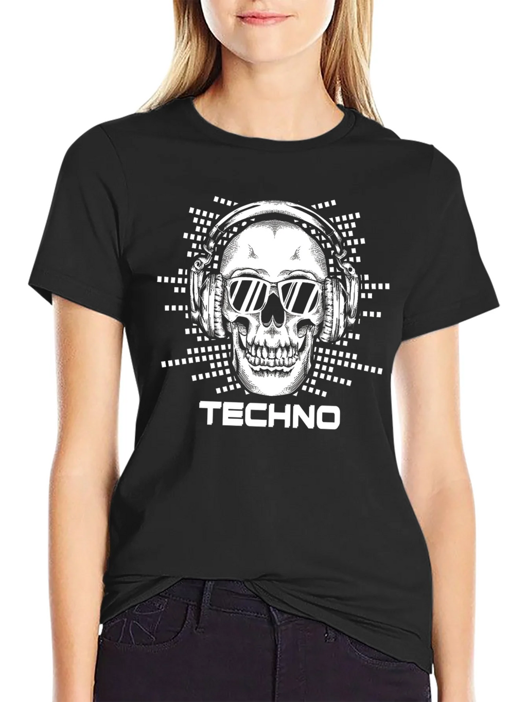 Techno Skull T-Shirt - DJ Wearing Headphones product image 2