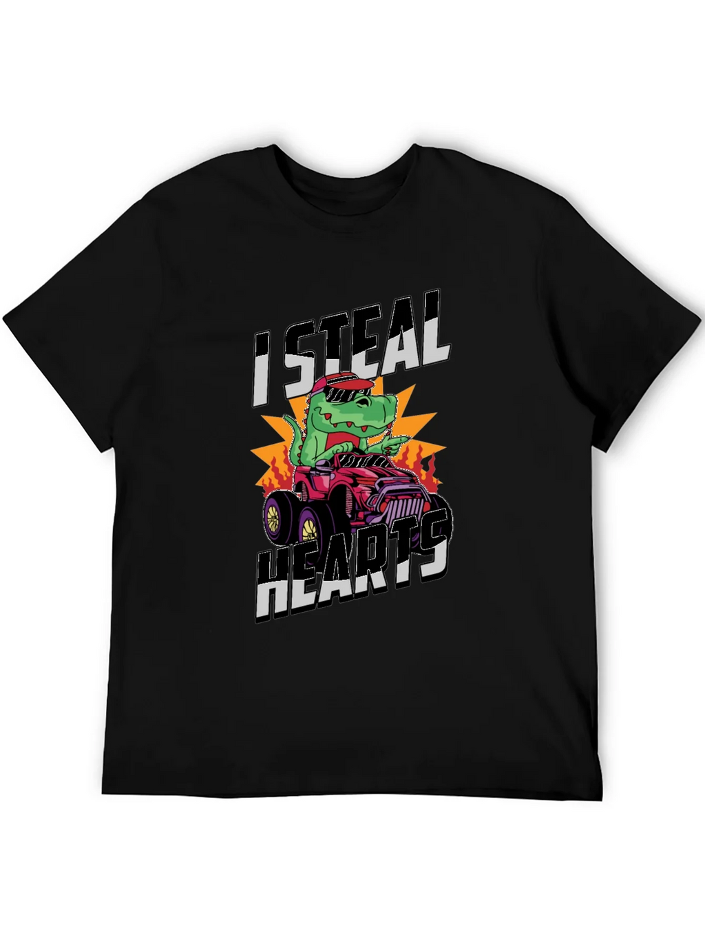 I Steal Hearts Dinosaur Monster Truck Graphic Tee product image 5