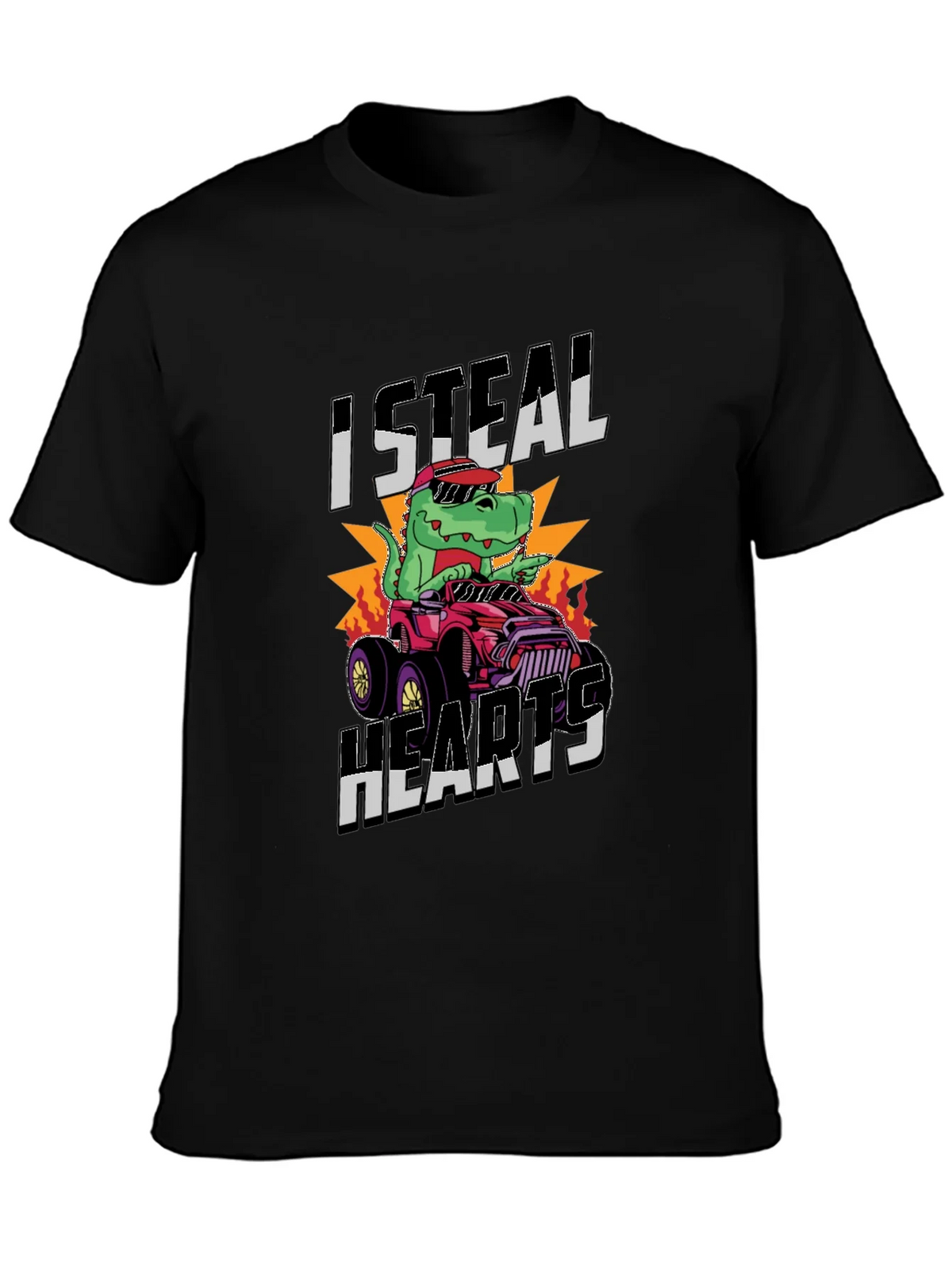I Steal Hearts Dinosaur Monster Truck Graphic Tee product image 3