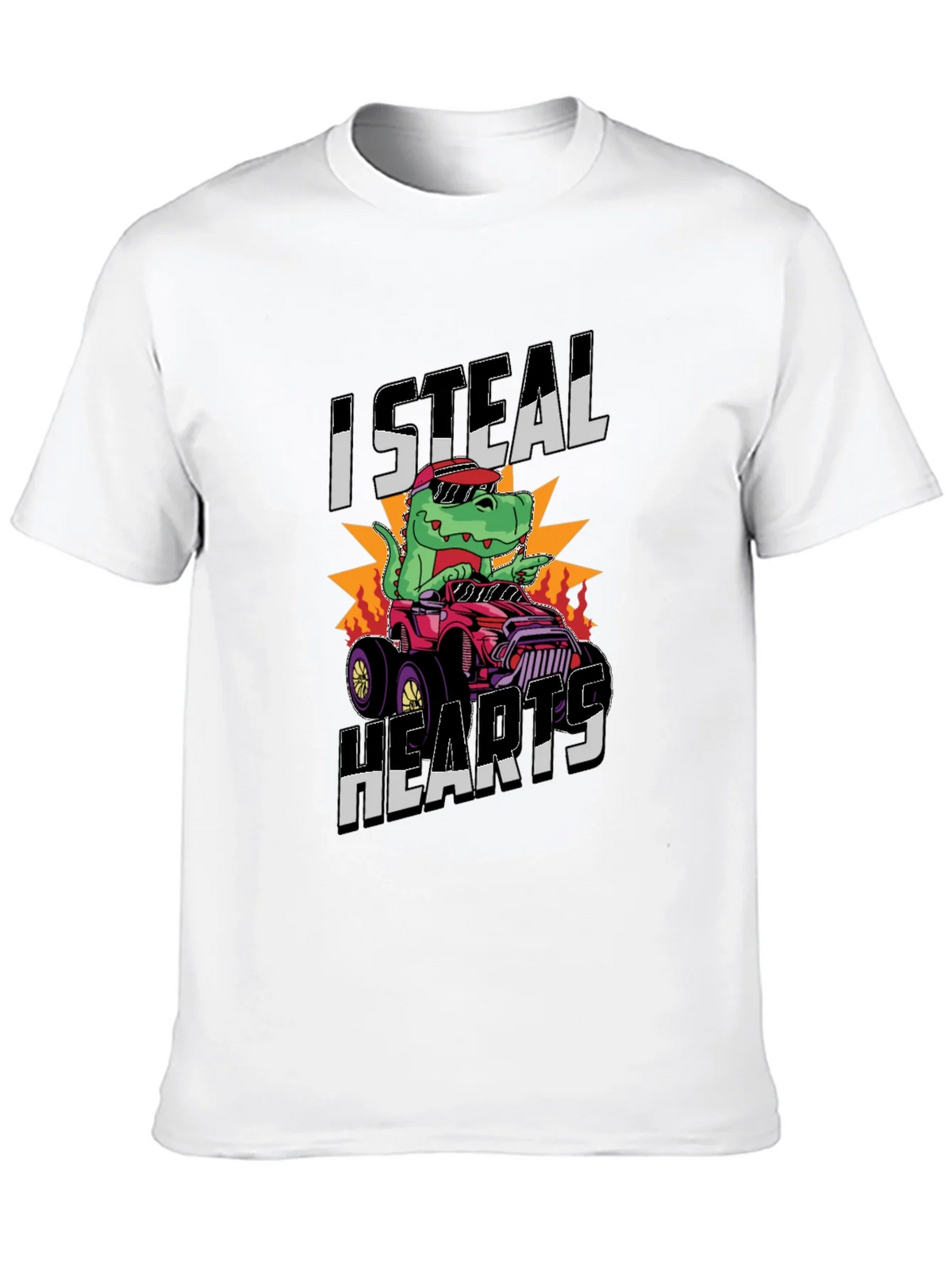 I Steal Hearts Dinosaur Monster Truck Graphic Tee product image 9