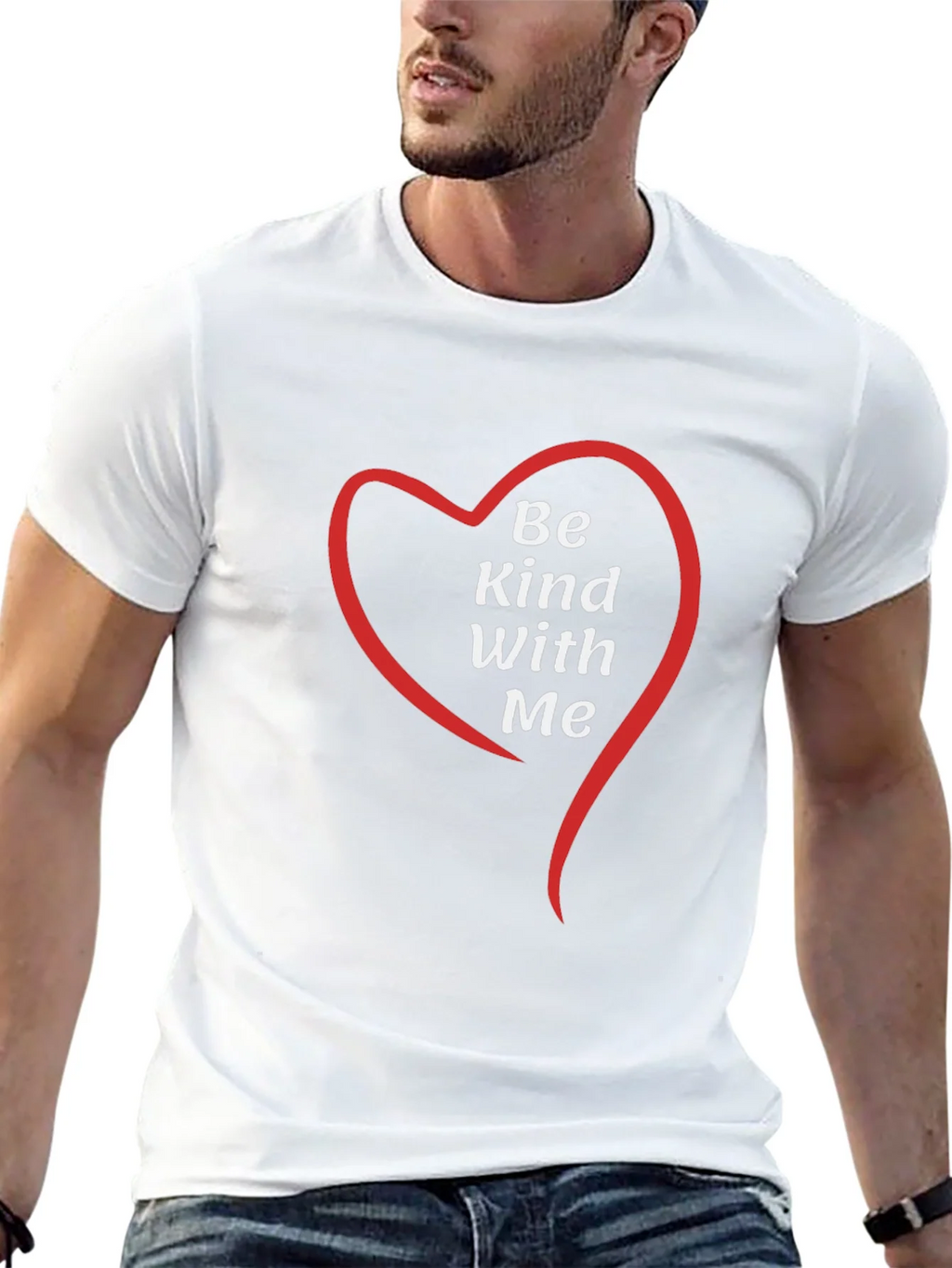 Be Kind With Me Heart Graphic Tee - Black product image 6