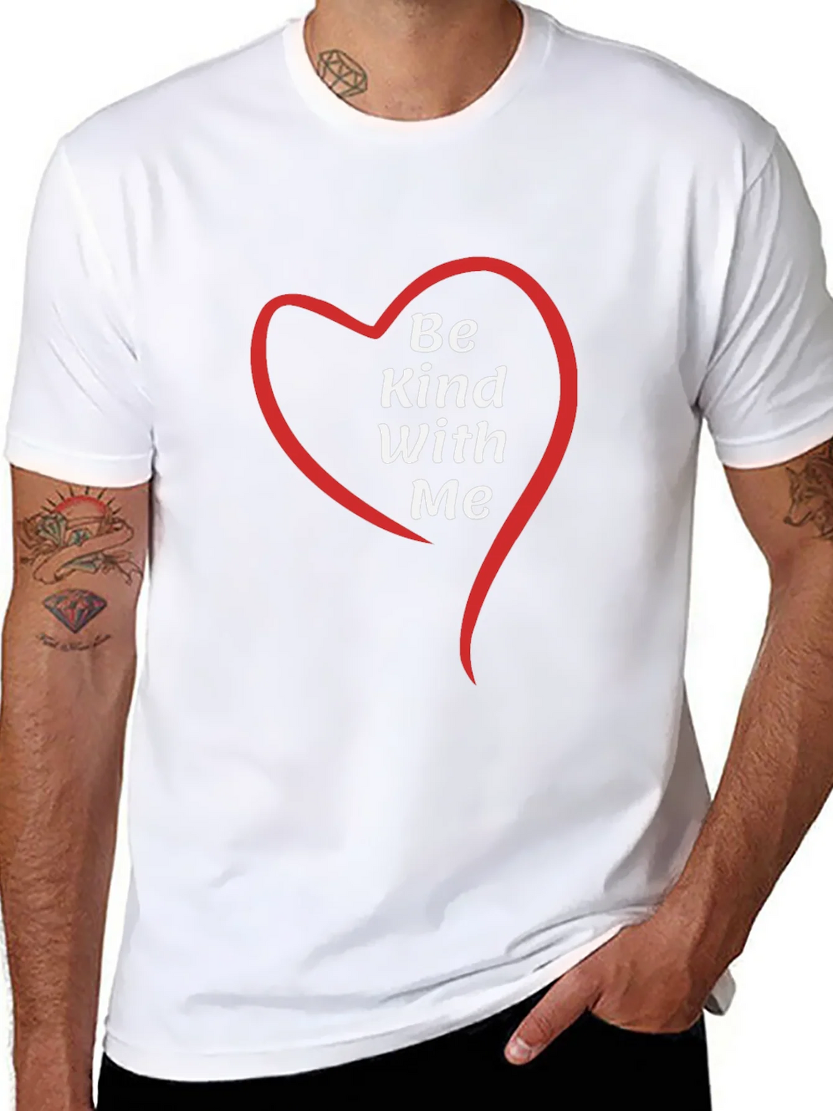 Be Kind With Me Heart Graphic Tee - Black product image 3