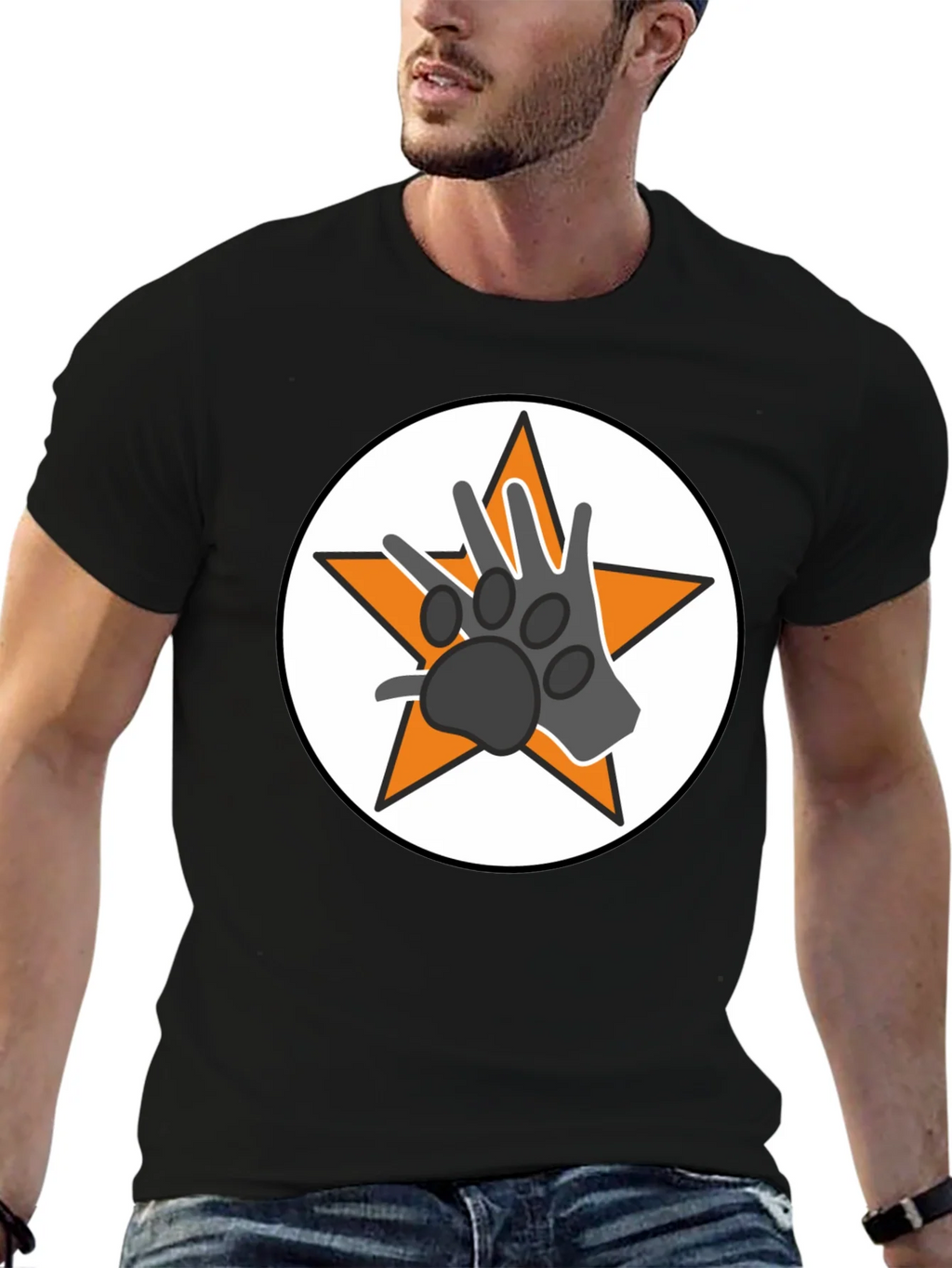 Star Paw Graphic Tee - Black Unisex T-Shirt product image 6