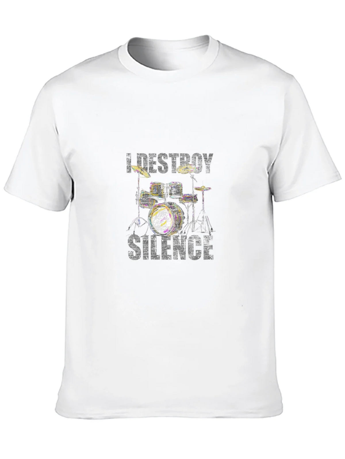 I Destroy Silence Drum Kit Black T-Shirt product image 3