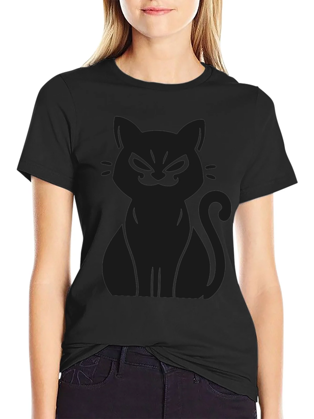 Mens Black Cat Graphic Tee - Soft Cotton Blend product image 1