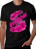 #WithHer Pink Smoke Graphic Tee - Stylish Black T-Shirt product image 1