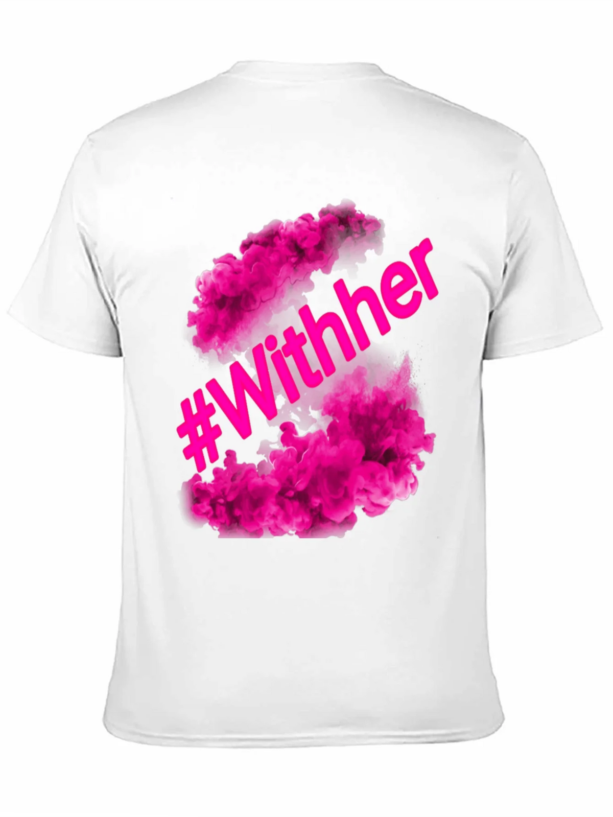 #WithHer Pink Smoke Graphic Tee - Stylish Black T-Shirt product image 10