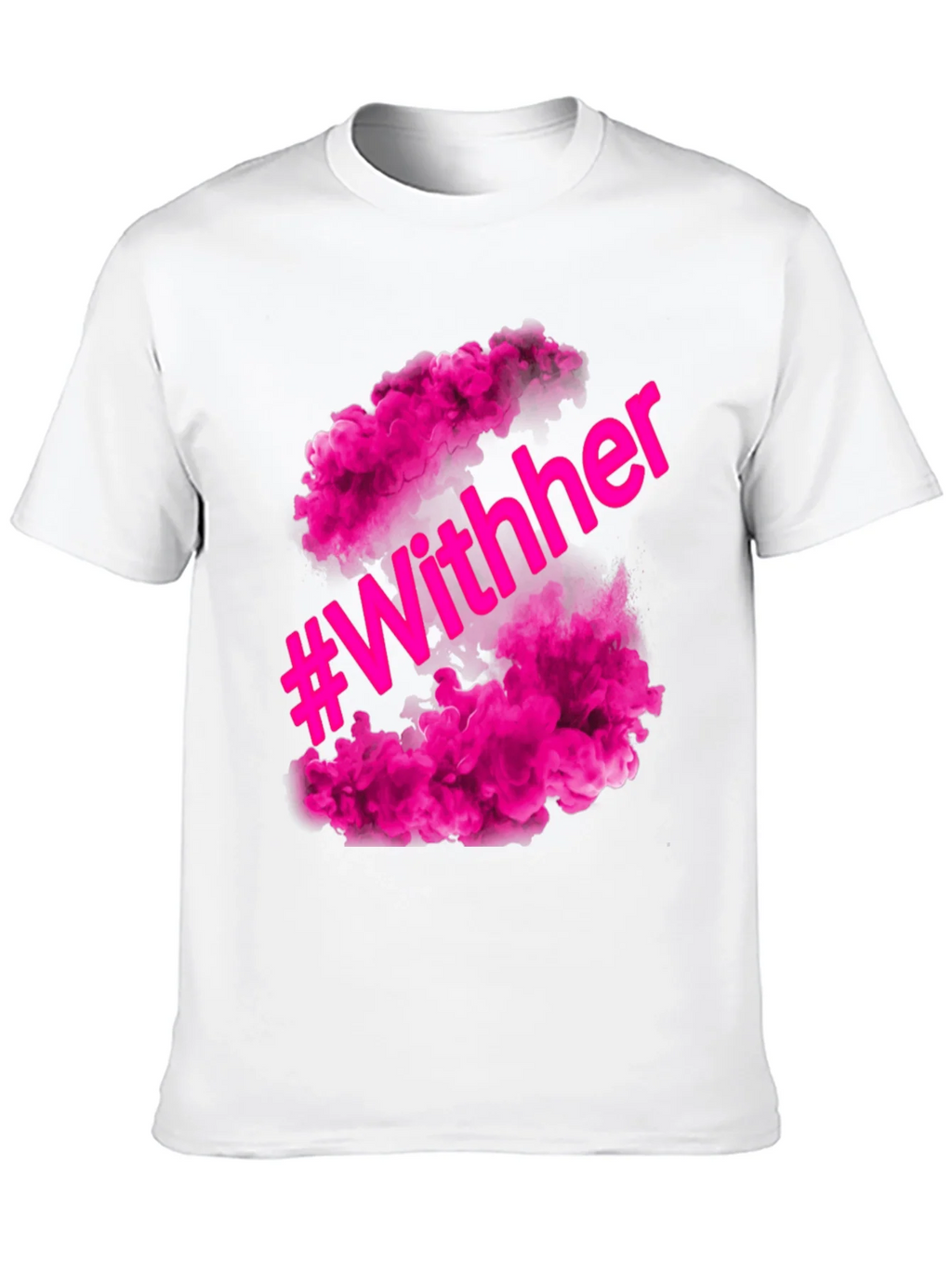 #WithHer Pink Smoke Graphic Tee - Stylish Black T-Shirt product image 9