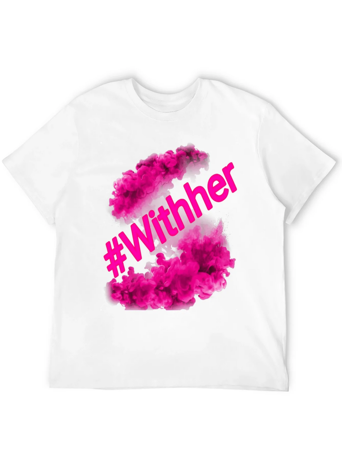#WithHer Pink Smoke Graphic Tee - Stylish Black T-Shirt product image 11