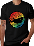Shark Doodle Graphic Black T-Shirt product image 1