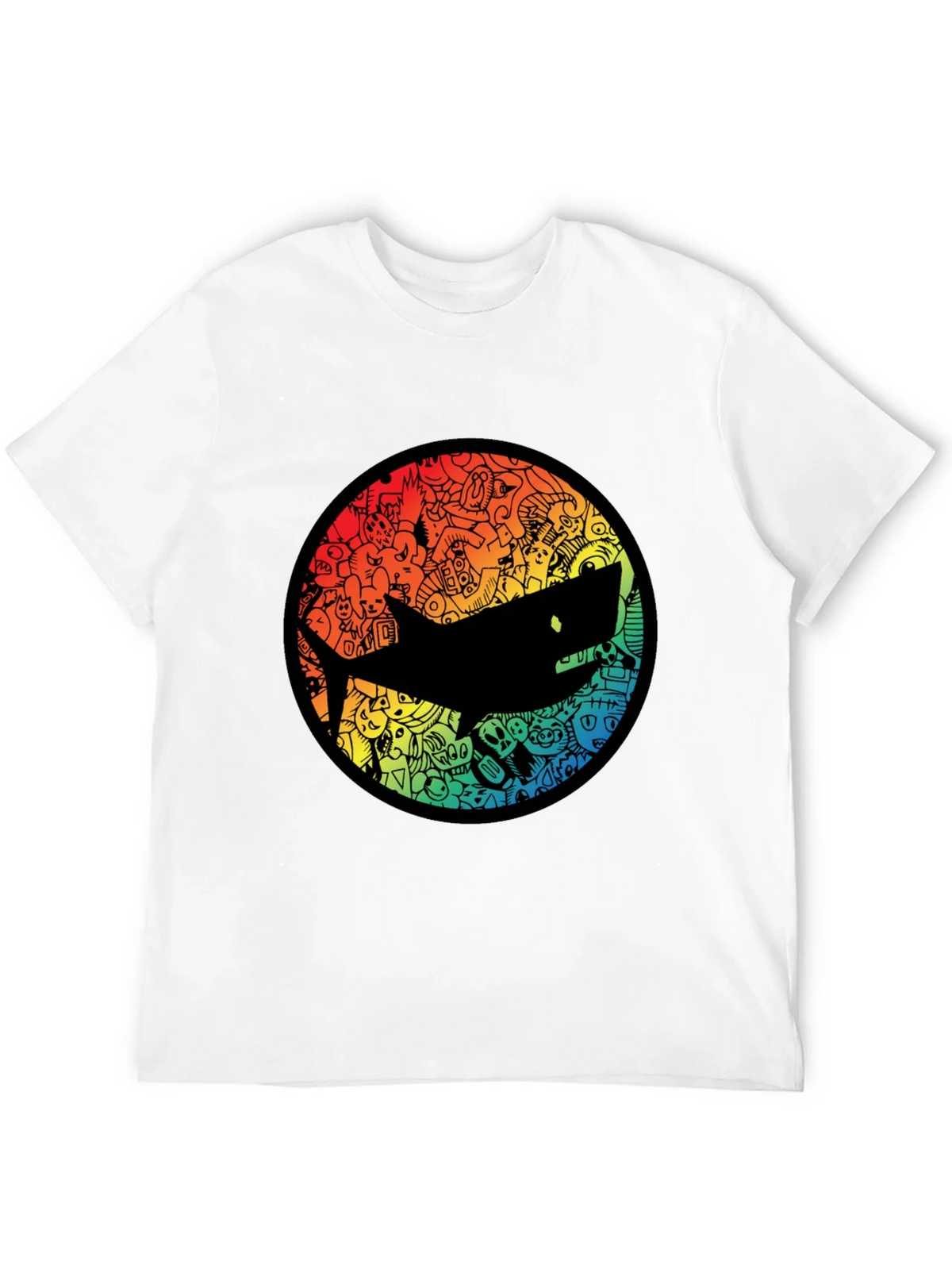 Shark Doodle Graphic Black T-Shirt product image 2