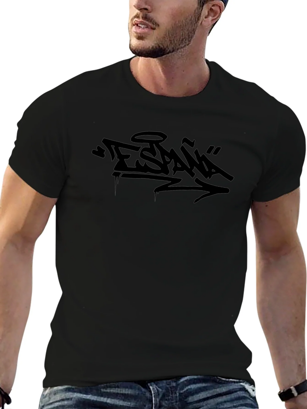 Urban Graffiti Style Black T-Shirt product image 6